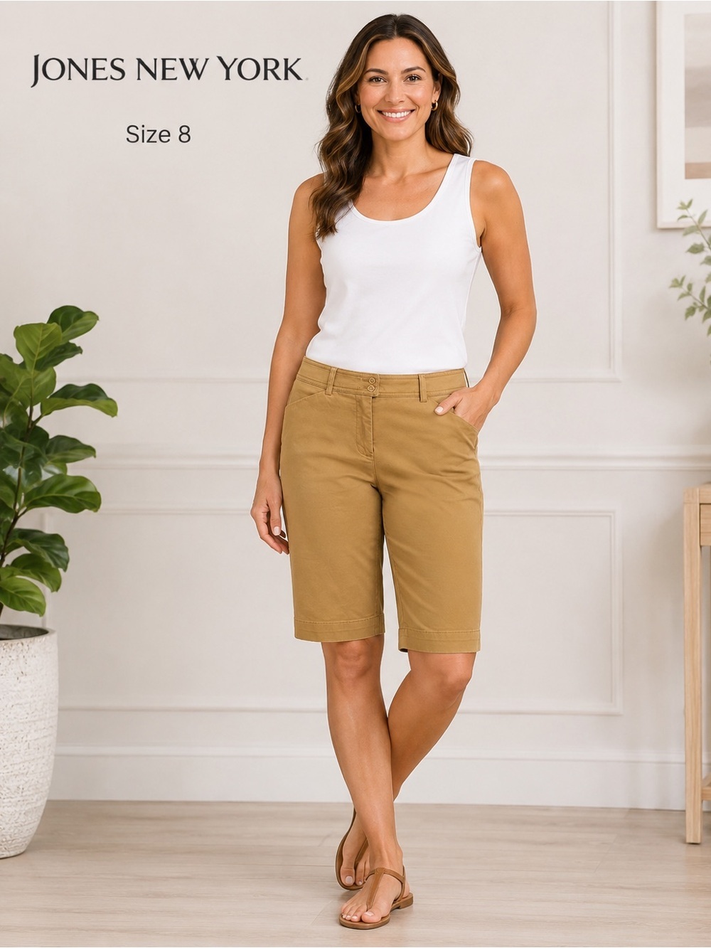 JONES NEW YORK Sport women casual summer preppy stretch shorts/size 8